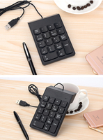 Keyboard Numerik Mini Berkabel/Nirkabel dengan Lampu Latar Warna-warni Cokelat, Siap Kirim, OEM, untuk Kalkulator Bank