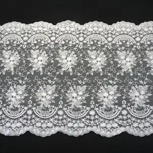 New Flower Bridal White Swiss Lace Fabric For Bridal Clothing Cord Lace Fabric For Lady Dresses Fashion