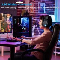 Headset game nirkabel 2.4GHz BT USB headphone Gaming untuk PS5, PS4, PC, Switch, ponsel Xbox