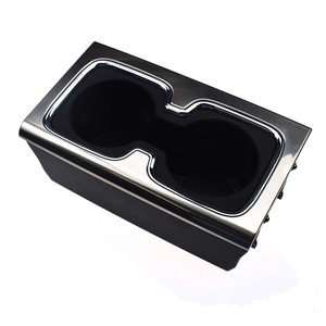 Chrome <b>Black</b> Cup Holder For 2015-2016 Chevrolet Silverado 1500 Center <b>Console</b> Plastic Dual Compartment - Product Image 4
