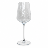 Verre à vin rouge texturé martelé de 562 ml, coupe conique sur pied, pour hôtels de charme et hôtels de luxe, vente en gros, logo personnalisé