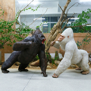 Nouvelle arrivée Design réaliste Sculpture Animal <span class=keywords><strong>Gorrila</strong></span> Statue matériau en fibre de verre réaliste Gorilla Statue - Product Image 4