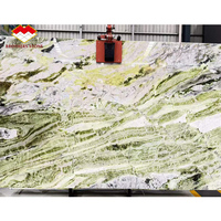 Dalle de marbre vert de luxe avec veinage blanc, pierre naturelle polie pour îlot de cuisine, meuble-lavabo de salle de bain, directement de l'usine