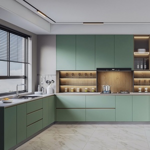 Armario de cocina de madera de roble macizo de diseño francés moderno personalizado con juego de cocina victoriano completo de estilo MDF a la venta - Product Image 3