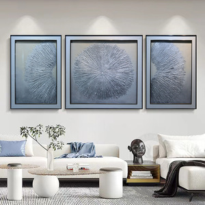 Trang trí phòng khách hình ảnh vàng lá trừu tượng 3 cái/bộ vàng dòng tường tác phẩm nghệ thuật vẽ tay nghệ thuật sơn dầu vải - Product Image 6