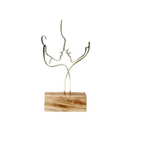 Sculpture artisanale en métal moderne et personnalisable, motif horizontal, pour la décoration de la maison, du bureau, du salon, cadeau d'anniversaire personnalisé