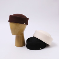 Béret en laine style Hepburn pour femme, mini-béret français de qualité supérieure, uniforme d'hôtesse rétro, élégant et polyvalent