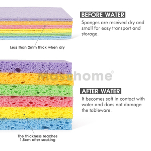 Bán Hot Eco-thân Thiện Món Ăn Rửa Sponge Custom Made Gỗ Khô Bột Giấy Nén Tự Nhiên Hình Chữ Nhật Cellulose Làm Sạch Bọt Biển - Product Image 5