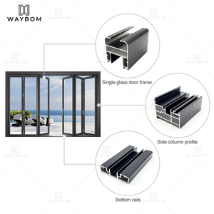 75 Cadre de porte rabattable en aluminium Portes à volets pliantes coulissantes pour villas Profilés de portes et fenêtres pliantes en aluminium - Product Image 4