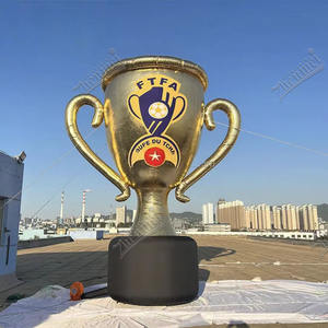 Надувной гигантский кубок Чемпионата мира Zhenmei: Золотая надувная модель кубка чемпиона на заказ для промоакций спортивных мероприятий - Product Image 4