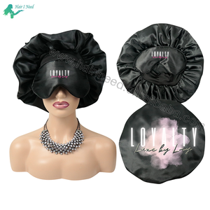 Produits certifiés commande à l'essai conception personnalisée logo <span class=keywords><strong>cheveux</strong></span> Satin <span class=keywords><strong>Bonnet</strong></span> <span class=keywords><strong>bonnet</strong></span> <span class=keywords><strong>de</strong></span> <span class=keywords><strong>nuit</strong></span> avec <span class=keywords><strong>masque</strong></span> élastique pour les yeux Blinder - Product Image 5