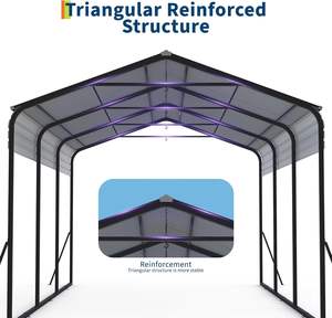 โรงจอด<span class=keywords><strong>รถ</strong></span>โลหะ10x15ฟุตหลังคาสำหรับงานหนักพร้อมโครงเหล็กชุบสังกะสีและหลังคาท่าเรือ<span class=keywords><strong>รถ</strong></span>โรงจอด<span class=keywords><strong>รถ</strong></span>กลางแจ้ง - Product Image 4