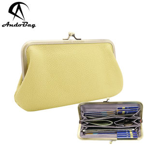Portefeuilles AndoBag pour femmes, en cuir de vache véritable, porte-monnaie, porte-cartes, mode décontractée, fermeture à pression, portefeuille pour téléphone 1516 - Product Image 1