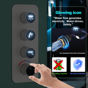 Ensemble de robinet de douche à main avec 10 têtes de pluie améliorées 4 pièces, <span class=keywords><strong>2</strong></span> <span class=keywords><strong>1</strong></span> interrupteur marche-arrêt, vanne de dérivation avec icône lumineuse, tout peut fonctionner - Product Image 4