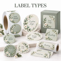 Étiquettes adhésives en papier pour cadeaux et artisanat OEM, impression couleur, découpe à la presse, finition mate, étiquettes rondes en rouleau à motifs floraux