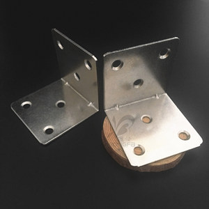 Support d'angle en L pour meubles, nickelé, 50x50mm, 90 degrés, pour fixation de meubles - Product Image 3