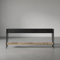 Table console de dossier de canapé à 3 tiroirs en bois massif de haute qualité, style antique et contemporain, avec étagère, pour la maison et l'hôtel