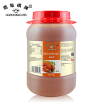 Fabrik preis Großhandel 2,3 kg Jade Bridge Sweet Sour Sauce für Restaurants Supermärkte Halal-zertifiziert in Flaschen trommel verpackt