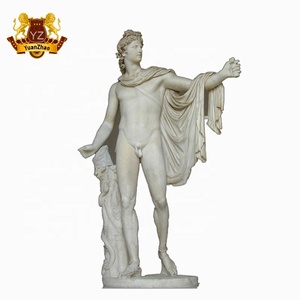 Estatua de David de Mármol Blanco de Tamaño Real, Estatua de Hombre Desnudo de Mármol, <span class=keywords><strong>Escultura</strong></span> <span class=keywords><strong>Romana</strong></span> de David en Venta - Product Image 3