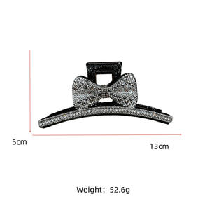 Pinza de Pelo Francesa con Lazo y Pedrería Brillante, Estilo Clásico y Elegante - Product Image 2