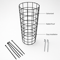 Kit de protection pour arbres en treillis soudé, revêtement PVC noir, grillage galvanisé, cage de protection contre lapins et cerfs, barrière de protection pour jeunes arbres
