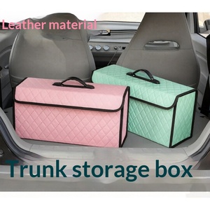 Boîte de rangement pour voiture en cuir imperméable, grande capacité, pliable, pour console centrale et coffre Tesla - Product Image 5