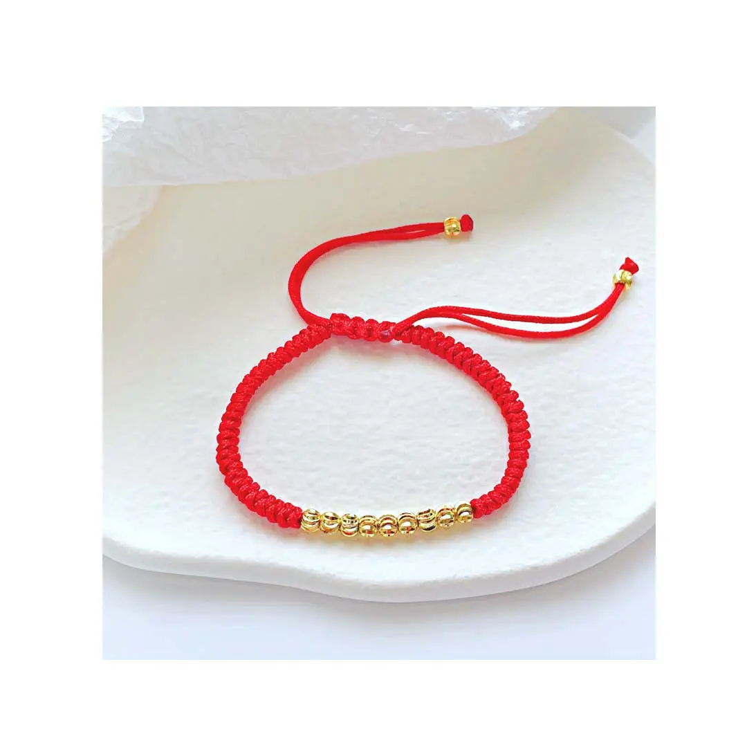 New hand-woven bracelet red rope bracelet couple Valentine's Day gift simple and versatile stainless steel jewelry wholesale