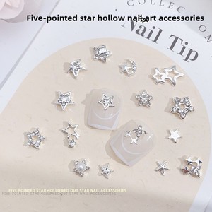 Nouveaux strass pour ongles en alliage ultra-brillant, en forme de pentagramme et d'étoile, incrustés de diamants, accessoires de nail art DIY - Product Image 4