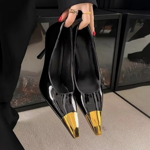 Custom Designer-Inspired Sexy Pointed Toe Stiletto Heels Women 2025 New Scm Patent Leather High Quality Luxury <b>Pumps</b> Wholesale - Product Image 1