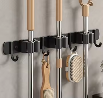 Noir 4 crochets et 3 clips