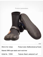 Bottes de plongée en néoprène de 5 mm pour la pêche sous-marine, le kayak, la plongée avec tuba, le surf et la natation – Garde au chaud pour les sports nautiques en extérieur