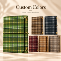 Maßgefertigter Tartan-Druck Eidechsenleder-Optik Goldfolie Geprägtes PU-Leder Genähtes Hardcover-Notizbuch Vintage-Tagebuch-Einband Personalisiert
