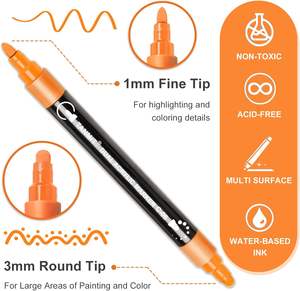 Penne a doppia punta <span class=keywords><strong>per</strong></span> pittura acrilica <span class=keywords><strong>pennarelli</strong></span> 12/24/36/48/120 Set di colori <span class=keywords><strong>per</strong></span> legno di roccia <span class=keywords><strong>tela</strong></span> superfici in ceramica di pietra <span class=keywords><strong>per</strong></span> la pittura di artisti - Product Image 6