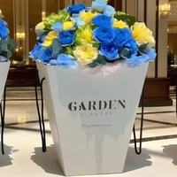 Sac à fleurs anti-graisse, boîtes d'emballage personnalisées pour fleuristes, boîte à fleurs pour bouquet, poignées découpées, matériaux recyclés rigides et frais