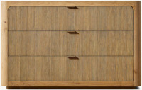 Table de chevet moderne et traditionnelle en bois massif de luxe Cambria à 3 tiroirs
