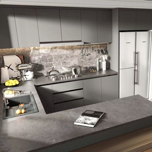Meubles de cuisine sur mesure de conception moderne, ensemble de meubles modulaires de luxe avec emballage postal - Product Image 1