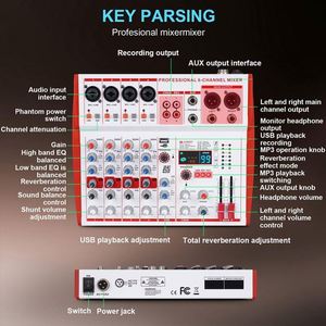 Table de mixage audio professionnelle 6 entrées avec préamplis micro, compresseurs et interface audio DSP 99 - Vente en gros - Product Image 4