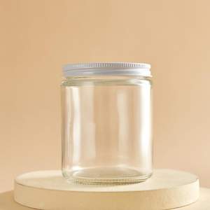 Barattoli per conserve di insalata di muratore con lati dritti in vetro da 9 once con coperchi in metallo dorato da 70mm per gelatine confetture bomboniere crafting candle - Product Image 1