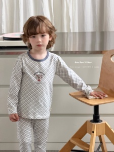 Pijamas Térmicos de Algodón con Estampado de Frutas para Niños, 95.5% Algodón, 4.5% Elastano, Cuello Redondo, Capa Base, Otoño Invierno, Unisex - Product Image 5