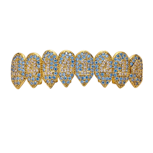 Nuovo Arrivo: Grillz da Denti da Uomo in Ottone, Stile Hip Hop, Completamente Tempestato di Zirconi - Product Image 4