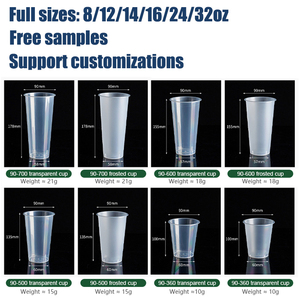 Gobelet en plastique OEM pour thé à bulles 12 16 20 22 24 OZ Gobelet en plastique avec couvercle et fourchette Gobelets Boba en plastique PP pour injection de lait aux fruits - Product Image 5
