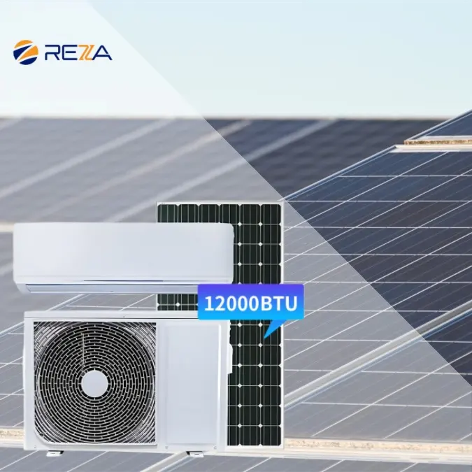 Meilleure qualité solaire 12000BTU 18000BTU 24000BTU sur réseau AC/DC chauffage refroidissement climatiseur hybride avec panneau solaire