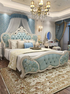 גילוף יהלומי יוקרה אירופאי דמוי עור קאמה מיטת קינג סייז מלכותית - Product Image 5