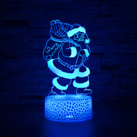 Lámpara de mesa 3D Diy de Papá Noel, muñeco de nieve, Base personalizada, regalo de vacaciones para niños, luz de noche acrílica para decoración del hogar, ciervo y manzana
