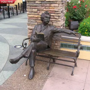 Custom Famous Physicist Albert Einstein Sitting Bronze Sculpture Statue