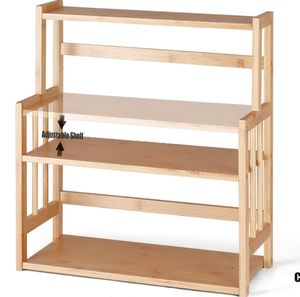 Estante de Especias de Bambú de 3 Niveles, Estante de Despensa, Organizador de Almacenamiento para Encimera de Cocina, Material de Madera, Tipo Vajilla - Product Image 1