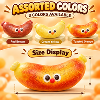 Jouet Squishy en PU en forme de saucisse amusante, à remontée lente, mignon, anti-stress, couleurs assorties, vente en gros