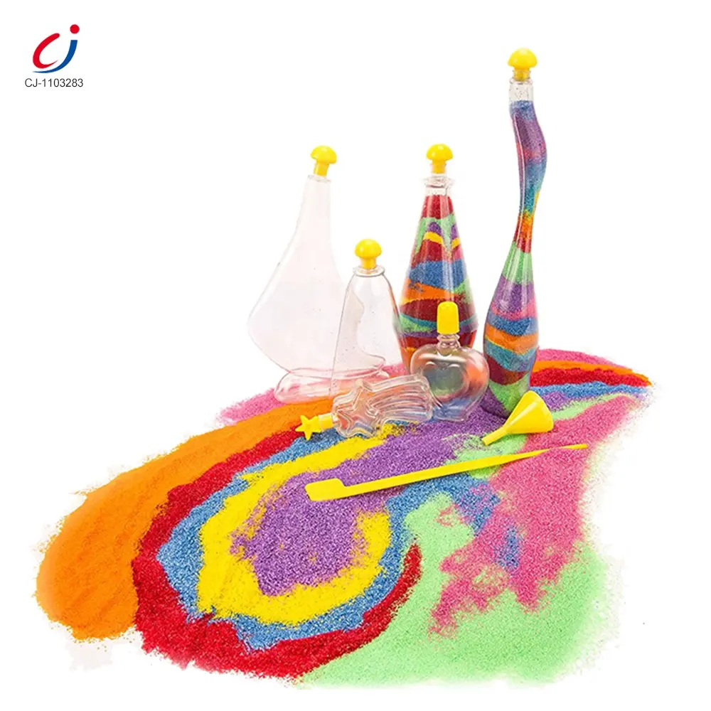 Chengji Murah Gambar Pendidikan Natal Kreatif Warna-warni DIY Lukisan Mainan Kerajinan Pasir Anak-anak Seni Pasir