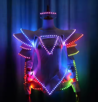 Lunettes de combinaison de barre illuminée par LED polychrome pour femmes pour DJ Singer Performance Discothèque Graduation Valentine's Day Parties