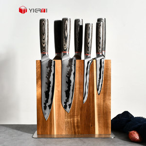 Ensemble de 8 couteaux de chef modernes en acier inoxydable avec porte-couteau magnétique en bois d'acacia <span class=keywords><strong>Kit</strong></span> d'accessoires de cuisine - Product Image 2